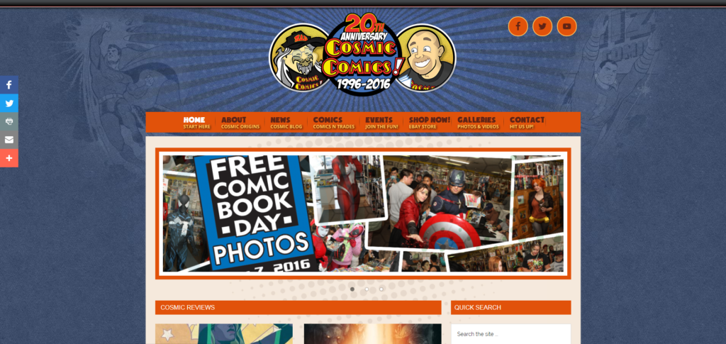 NEW Cosmic Comics Las Vegas Website