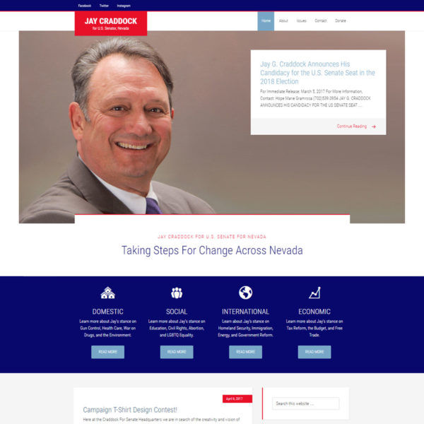 Jay G Craddock For Senate Website