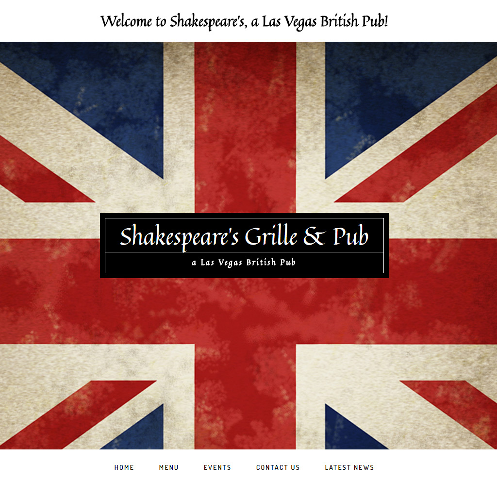 Shakespeare's Grille & Pub Website